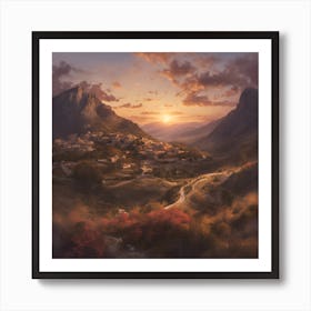 Sunset In The Valley Art Print