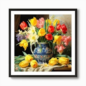 Tulips In A Vase Art Print