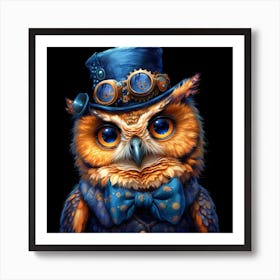 Steampunk Owl 4 Art Print