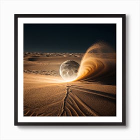 Moon In The Desert Art Print