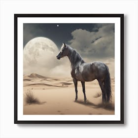 Horse In The Desert Art Print