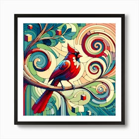 Colorful Cardinal 1 Art Print