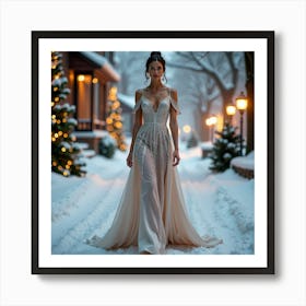 Winter Wedding Dress 2 Art Print