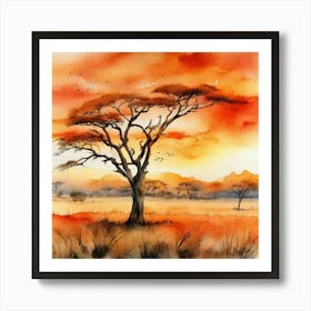 Acacia Tree Art Print