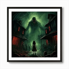 Vintage Horror Scenes Depicted Across A Chaotic Spectrum Chiaroscuro Lighting Dominates With Eerie (7) Art Print