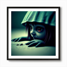 Little Girl In The Dark Art Print