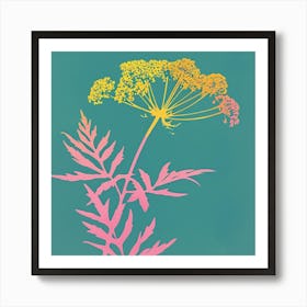 Queen Annes Lace 2 Square Flower Illustration Art Print