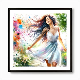 Girl In A Dress Art Print