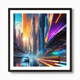 Futuristic City 165 Art Print