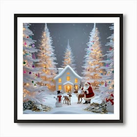 Christmas Scene - Christmas Stock Videos & Royalty-Free Footage Art Print