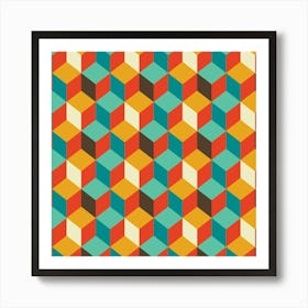 Modern Retro Pattern 12 Art Print