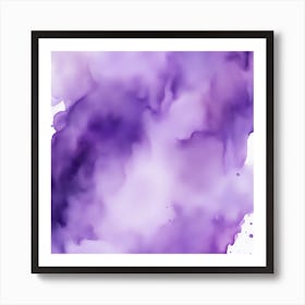 Beautiful lavender lilac abstract background. Drawn, hand-painted aquarelle. Wet watercolor pattern. Artistic background with copy space for design. Vivid web banner. Liquid, flow, fluid effect. 1 Art Print