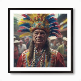 Man In Feathers Art Print