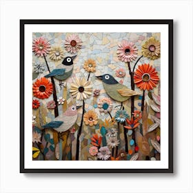 Birds love flowers X9 Normal Eff D8800 Art Print