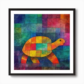 Maraclemente Turtle Painting Style Of Paul Klee Seamless 2 Art Print