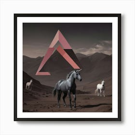 Unicorns In The Desert 2 Art Print