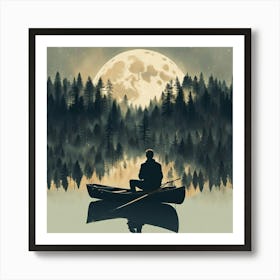 Man In A Canoe Art Print