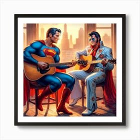 Superman And Elvis Poster