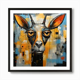 Primal Grace Abstract Deer Art Art Print