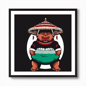 Black Asian Boy Art Print