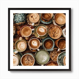 Coffee Cups Art Print