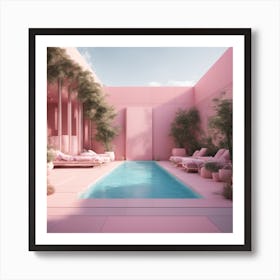 Pink Pool Art Print