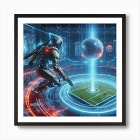 Futuristic Soccer Game Art Print