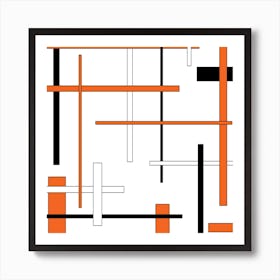 Abstract Orange And Black Art Print