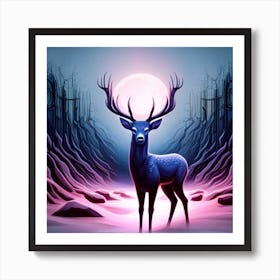 Midnight Deer Art Print