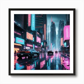 Neon City Art Print