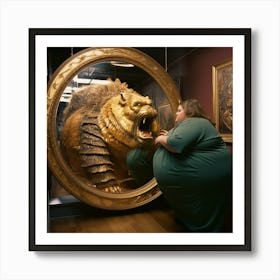Tiger In A Mirror Art Print