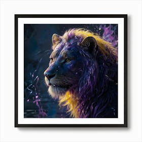 Purple Lion Art Print