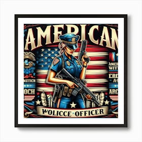 American Police Officer 3 Art Print