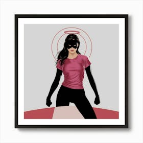 Girl With A Mask Art Print