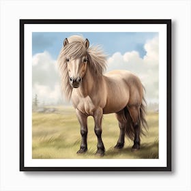 Pony In Meadow Art Print