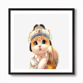 Chinese Cat Art Print