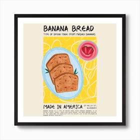 Banana Bread Square Art Print