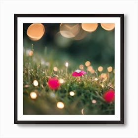 Fairy Lights In The Grass Art Print