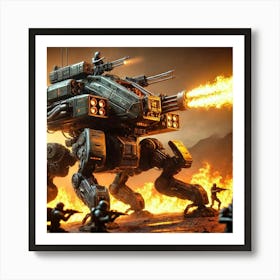 Venusian Walker Flame Thrower Converted Art Print