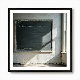 Blackboard Featuring Smudged Chalk Textures Absence Of Visible Writing Gently Faded Areas Where Er (5) Art Print