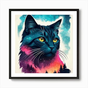 Galaxy Cat Art Print