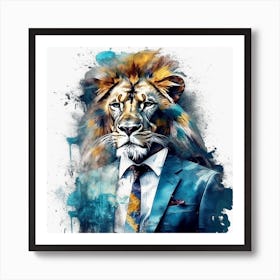 Lion In A Suit 1 Art Print