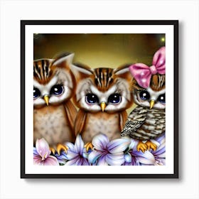 Cute Owls 7 Art Print