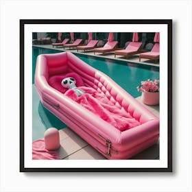 Pink Pool Cabana Art Print