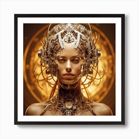 golden AI Art Print