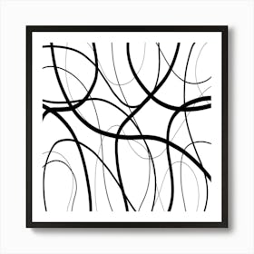 Abstract Black And White Lines Art Print