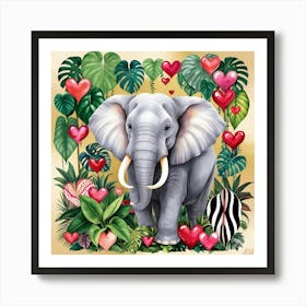 St. Valentine's Day Elephant Art Print