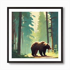 Bear In The Woods 14 Art Print