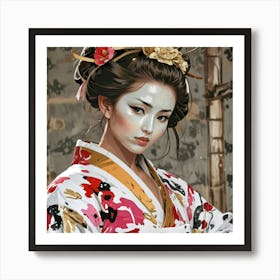 Creative Geisha Artwork 26 Art Print