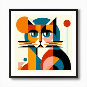 Abstract Cat Art Print